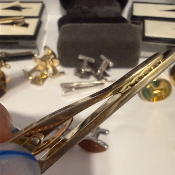 Celine Gold and Silver Cufflinks set with free Cufflinks with hard case - Picture 9 of 10